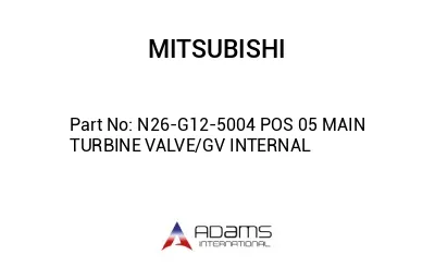 N26-G12-5004 POS 05 MAIN TURBINE VALVE/GV INTERNAL N26-G12-5004 POS 05 MAIN TURBINE VALVE/GV INTERNAL